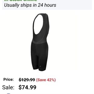 NWT Performance Bike padded cycling bib shorts